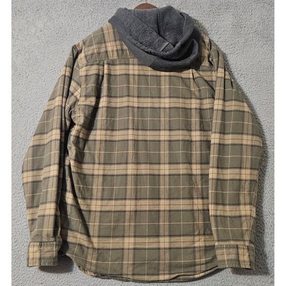 Carhartt Rugged Flex Flannel Fleece Lined Hooded Shirt Jacket 106353 Olive Green - Picture 3 of 8